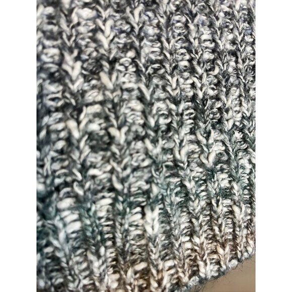 Lucky Brand Cable Knit Sweater Blue L Preppy Classic Retro Ombre Lace Up Striped - Picture 6 of 9